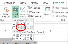 Scrollbar Control Excel