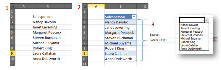 Creating a drop-down list in Microsoft Excel