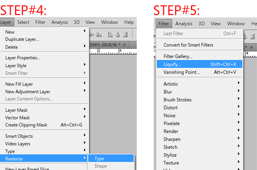 To set your text ablaze in Photoshop