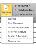 Creating multiple signatures in Outlook
