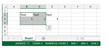 Instant calculations in Excel