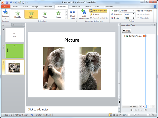 Introduction to transitions and animations in PowerPoint 2010/13